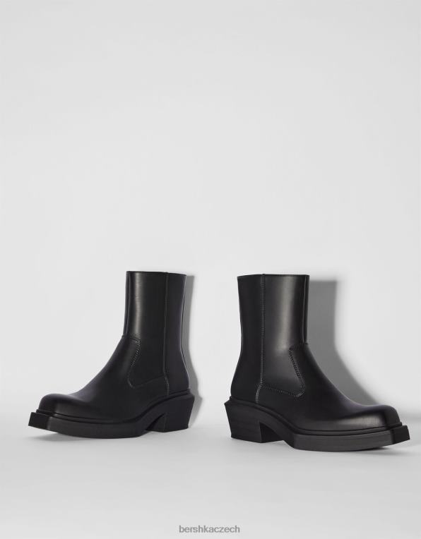 muži Bershka kovbojské kotníkové boty P88443578 obuv Černá