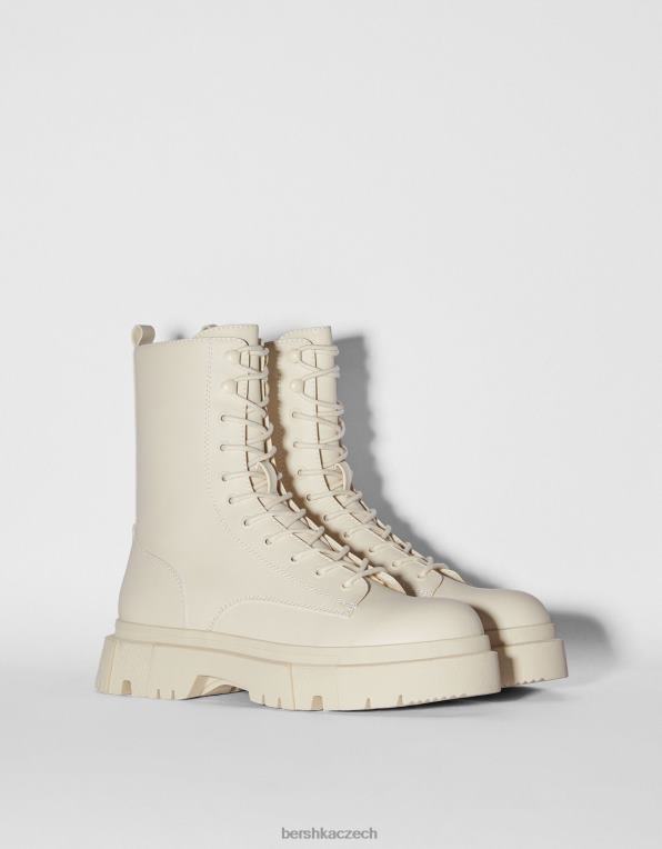 muži Bershka šněrovací boty s podrážkou P88443463 obuv ecru