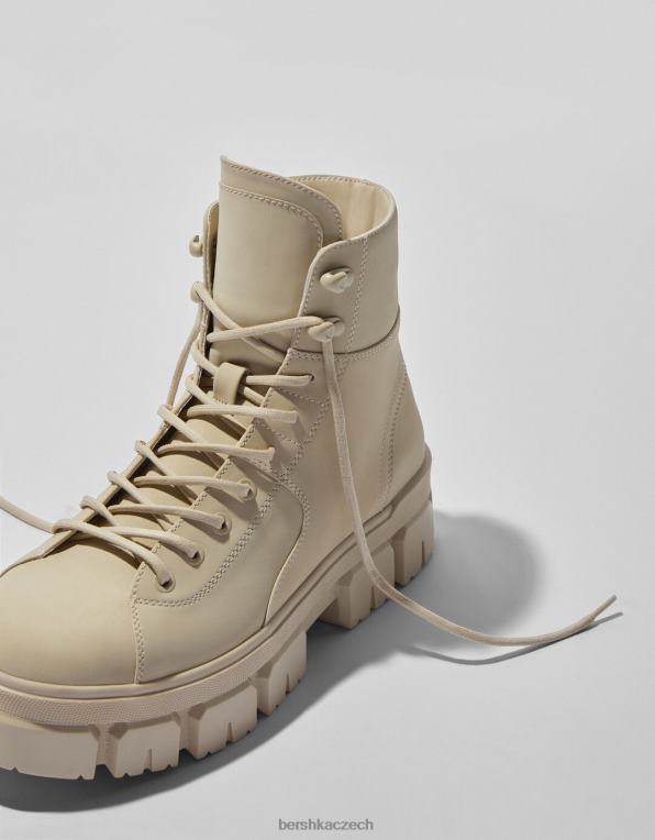 muži Bershka šněrovací boty s podrážkou P88443573 obuv písek