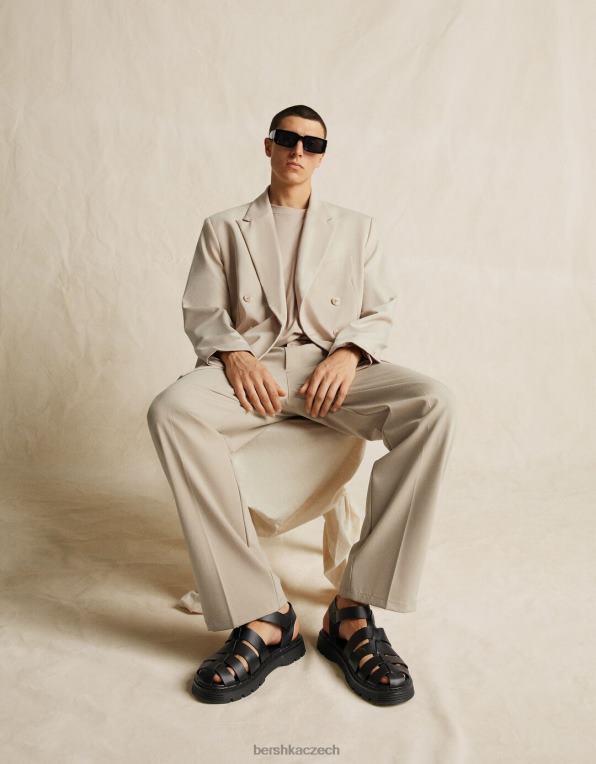 muži Bershka klecové sandály P88443546 obuv Černá