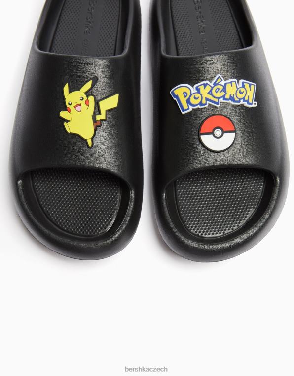 muži Bershka pokemon sandály P88443550 obuv Černá