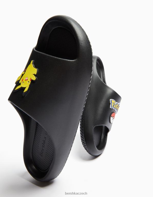 muži Bershka pokemon sandály P88443550 obuv Černá