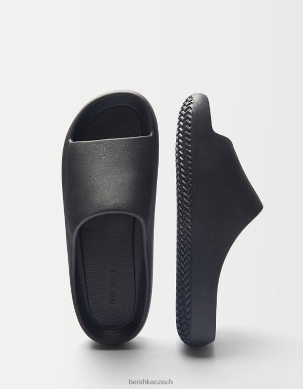 muži Bershka texturované ploché sandály P88443451 obuv Černá