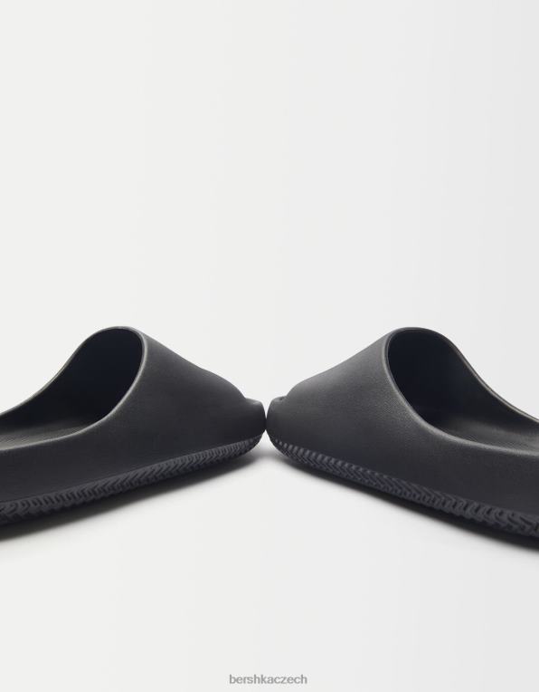 muži Bershka texturované ploché sandály P88443562 obuv Černá