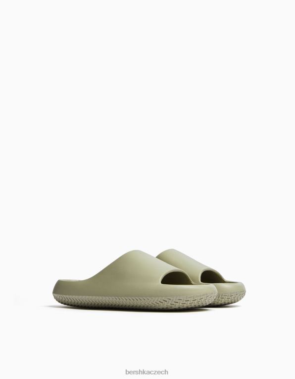 muži Bershka texturované ploché sandály P88443565 obuv zelená