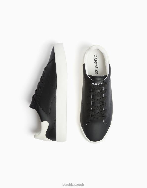 muži Bershka kontrastní tenisky P88443482 obuv Černá