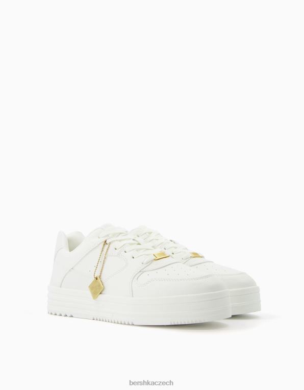 muži Bershka tenisky s přívěskem na klíče P88443475 obuv bílý
