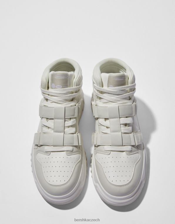 muži Bershka vysoké tenisky s odnímatelnými ramínky P88443488 obuv bílý