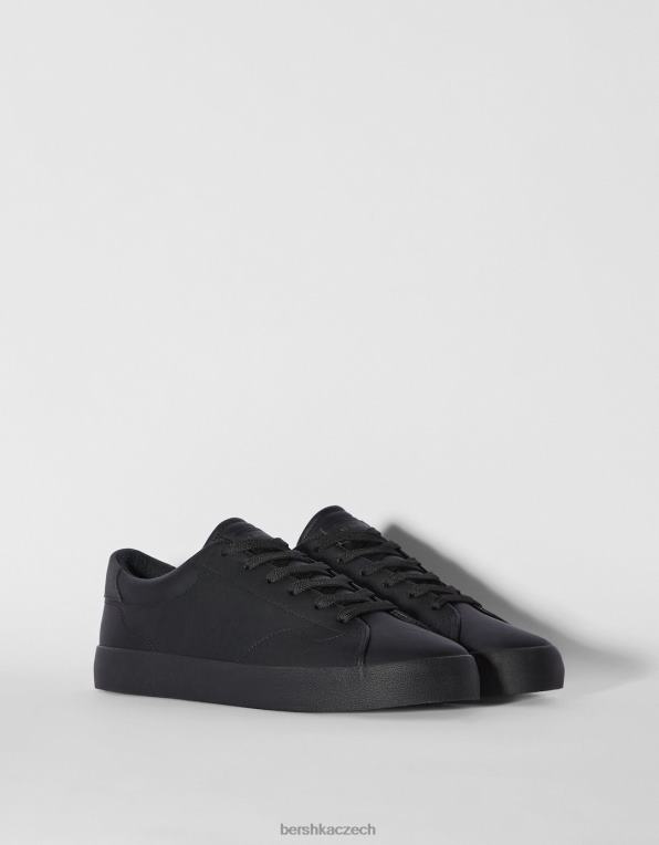 muži Bershka jednobarevné tenisky P88443441 obuv Černá