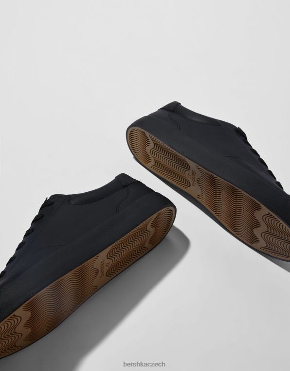 muži Bershka jednobarevné tenisky P88443441 obuv Černá