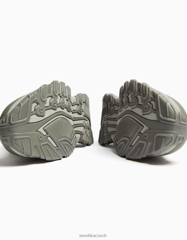 muži Bershka kontrastní síťované tenisky P88443525 obuv khaki