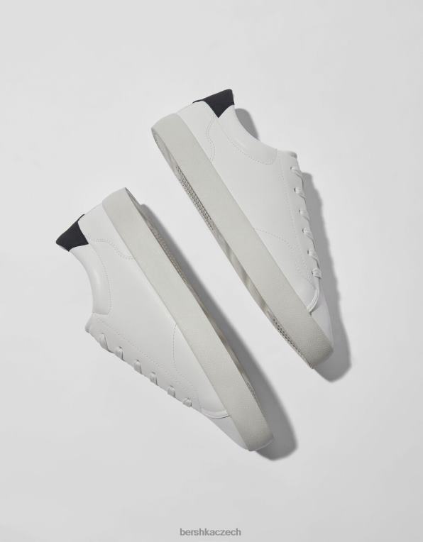 muži Bershka kontrastní tenisky P88443445 obuv bílý