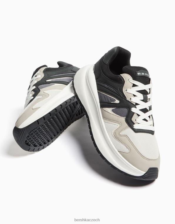 muži Bershka tenisky ze síťoviny se silnou podrážkou P88443519 obuv vícebarevný