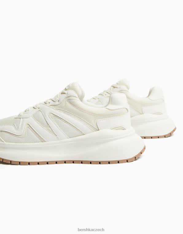 muži Bershka tenisky ze síťoviny se silnou podrážkou P88443520 obuv bílý