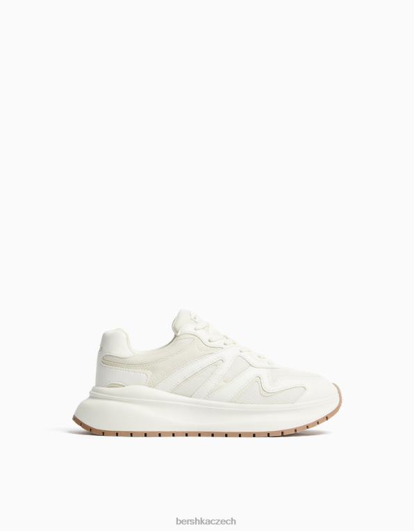 muži Bershka tenisky ze síťoviny se silnou podrážkou P88443520 obuv bílý