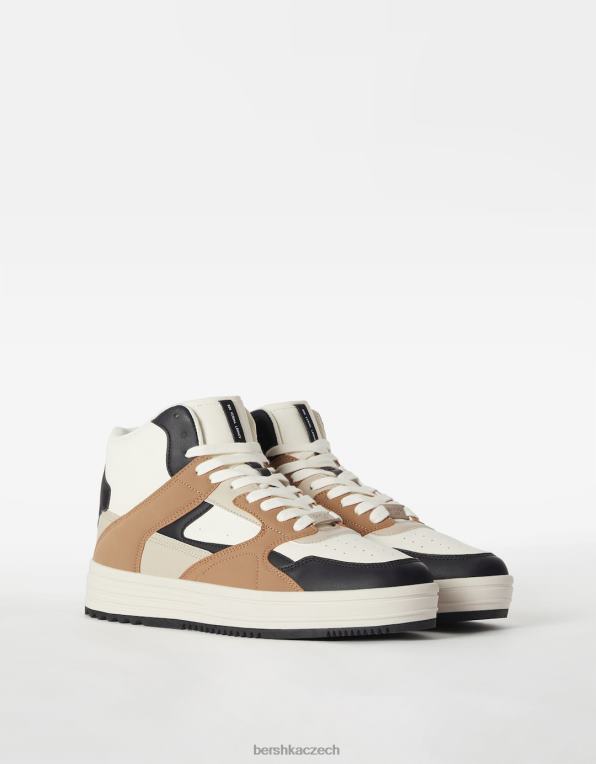 muži Bershka vysoké tenisky P88443466 obuv hnědý