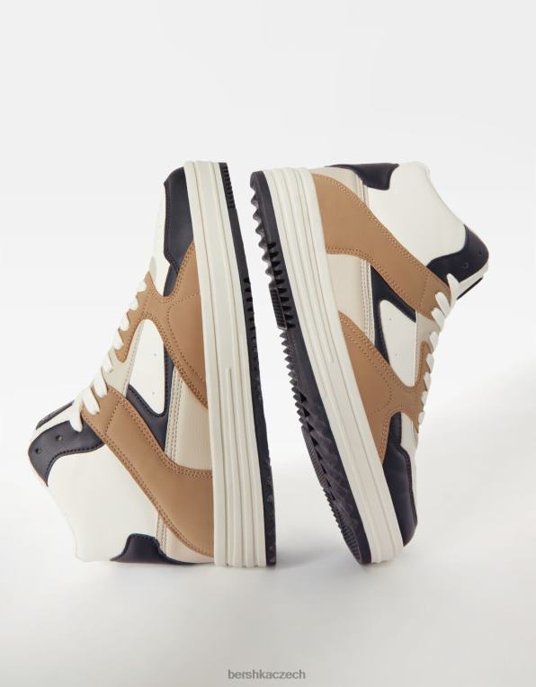 muži Bershka vysoké tenisky P88443466 obuv hnědý