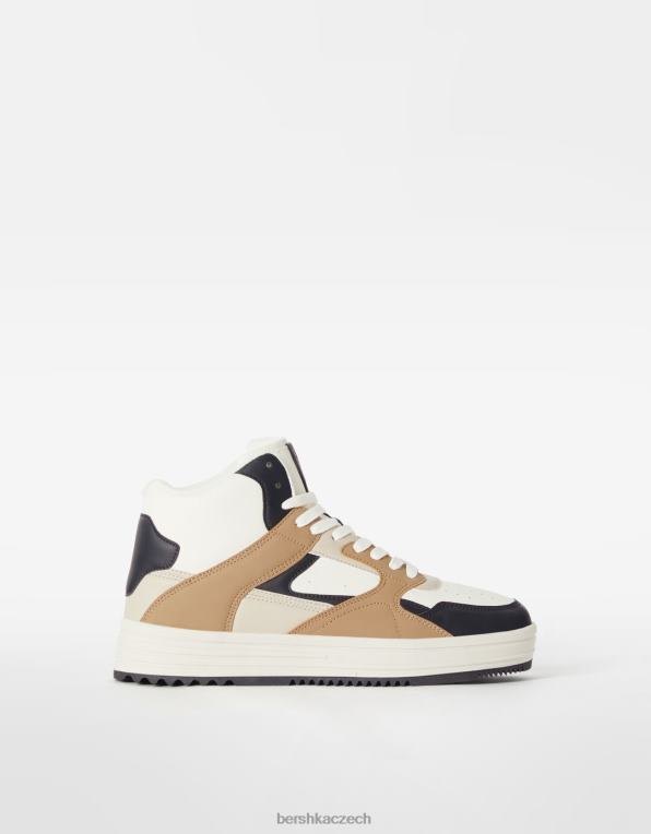 muži Bershka vysoké tenisky P88443466 obuv hnědý