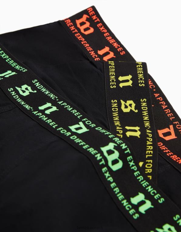 muži Bershka Balení 3 boxerek s neonovým potiskem v pase P88443433 Příslušenství Černá