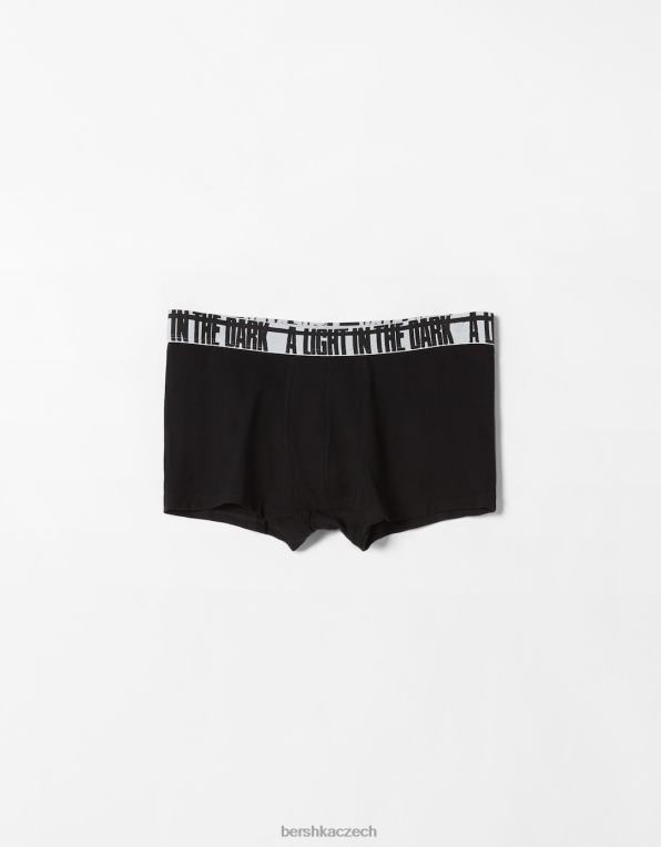 muži Bershka sada 3 boxerek s nápisem P88443432 Příslušenství Černá