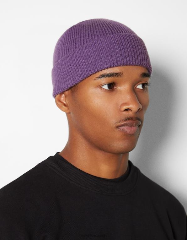 muži Bershka krátká čepice P88443619 Příslušenství fialový