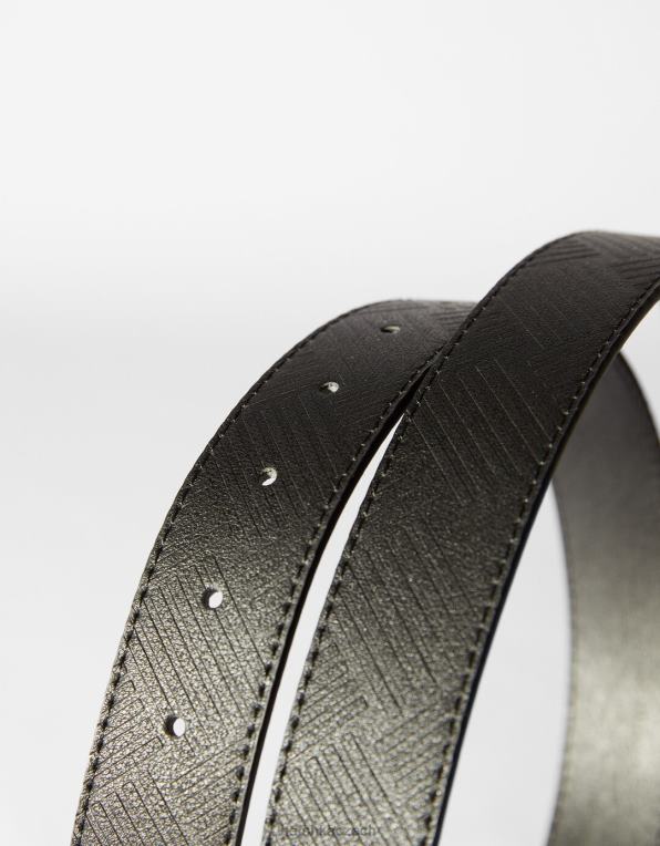 muži Bershka embosovaný pásek z umělé kůže P88443637 Příslušenství Černá