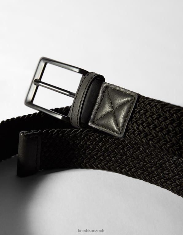 muži Bershka pletený pásek z umělé kůže P88443630 Příslušenství Černá