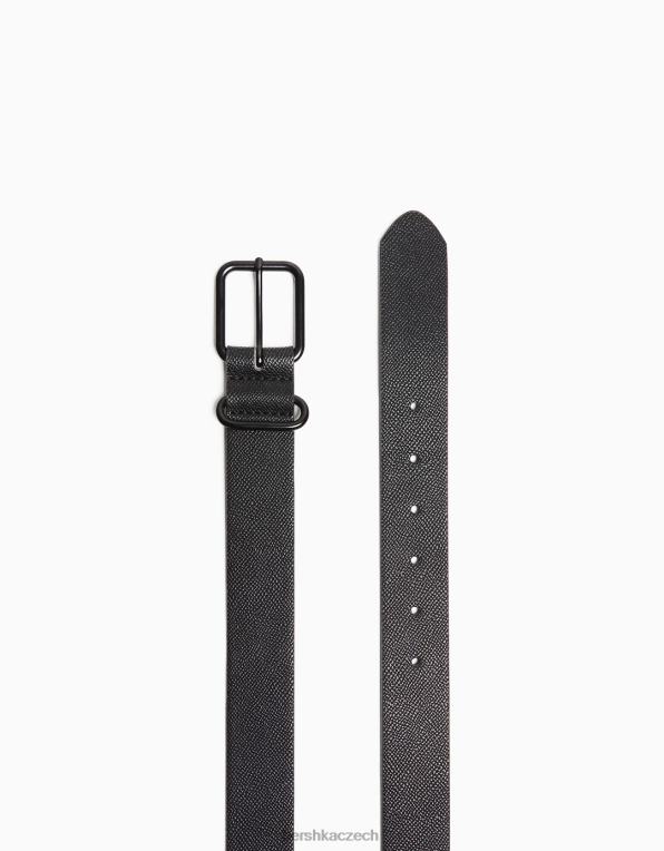 muži Bershka texturovaný pás P88443632 Příslušenství Černá