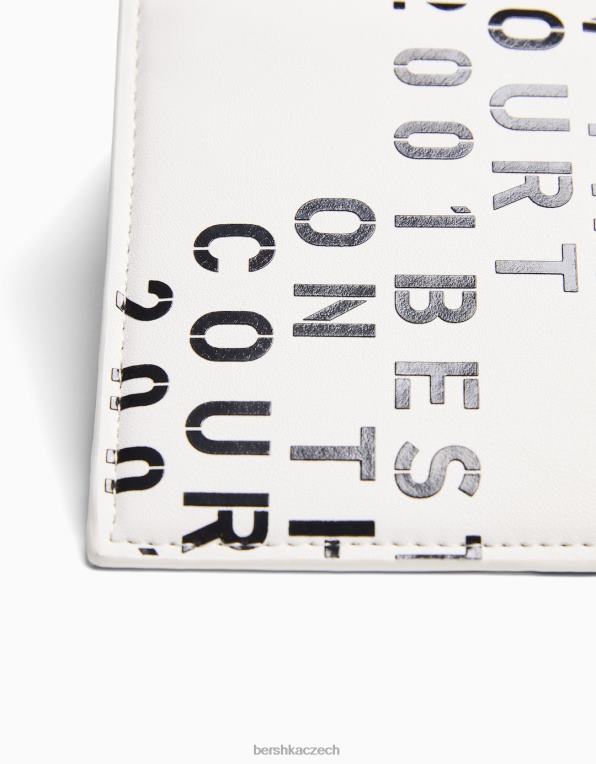 muži Bershka peněženka s nápisem P88443605 Příslušenství bílý