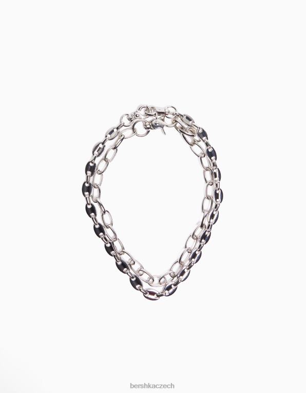 muži Bershka 2 balení řetízkových náhrdelníků P88443663 Příslušenství stříbrný