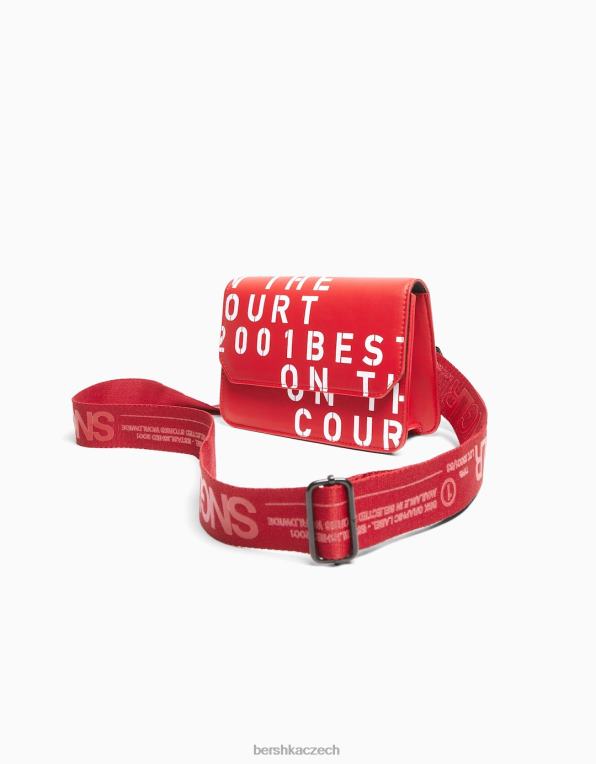 muži Bershka crossbody kabelka s nápisem P88443582 Příslušenství Červené