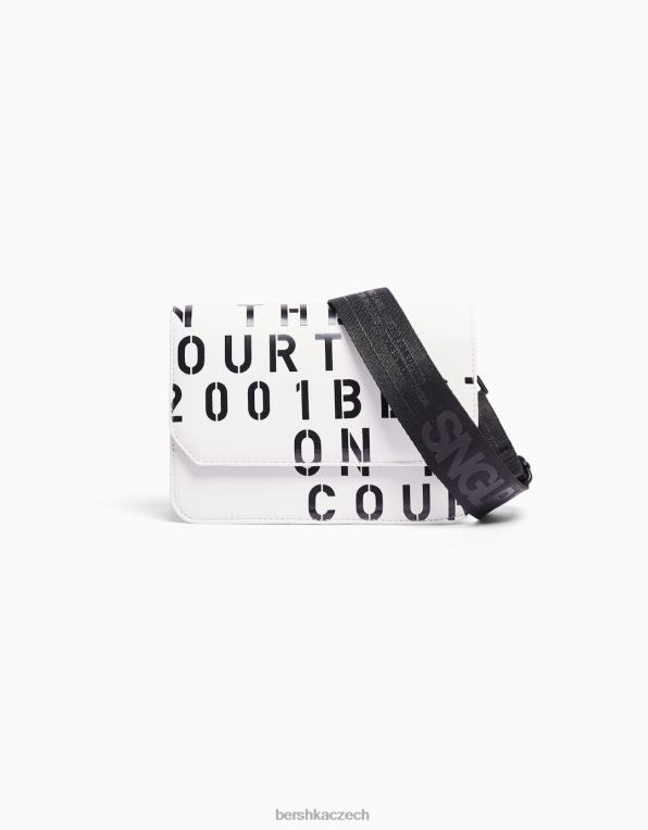 muži Bershka crossbody kabelka s nápisem P88443583 Příslušenství bílý