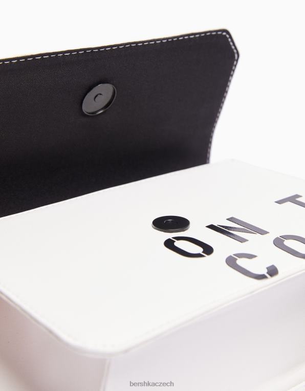 muži Bershka crossbody kabelka s nápisem P88443583 Příslušenství bílý