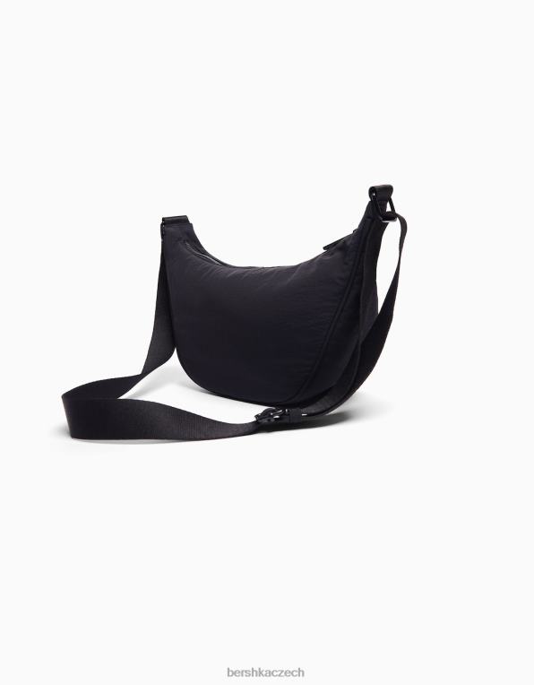 muži Bershka nylonová směsová taška s nastavitelným popruhem P88443599 Příslušenství Černá
