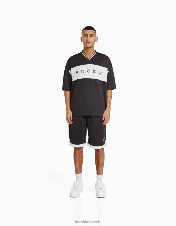 muži Bershka Set síťovaného trička a bermud P88443410 oblečení Šedá