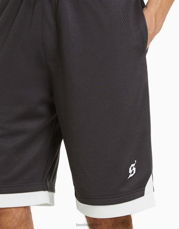 muži Bershka Set síťovaného trička a bermud P88443410 oblečení Šedá