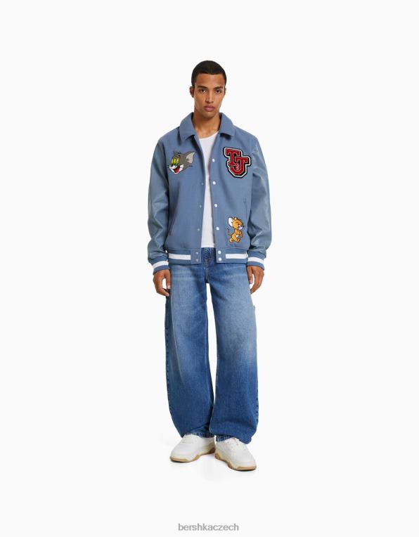 muži Bershka Bunda Tom & Jerry P88443056 oblečení modrý