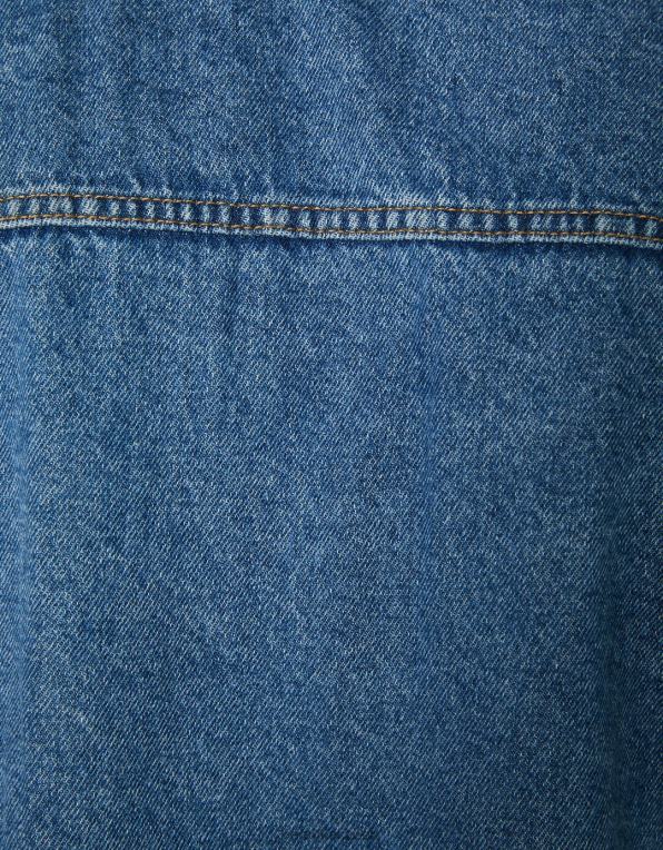 muži Bershka džínová bunda s fleecovou podšívkou P88443101 oblečení modrý