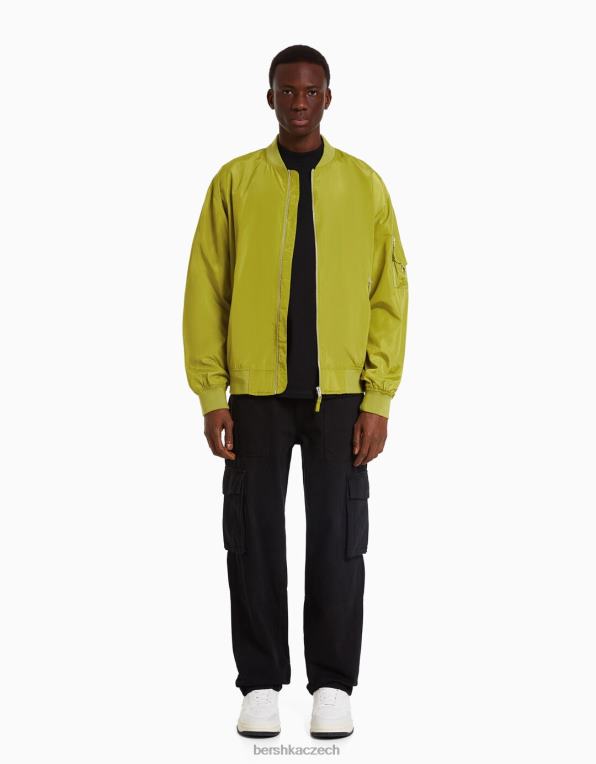 muži Bershka lehký bomber P88443051 oblečení tyrkysový