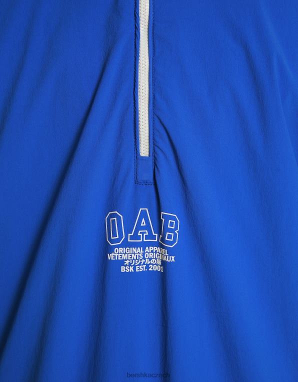 muži Bershka lehká bunda z nylonové směsi P88443072 oblečení modrý