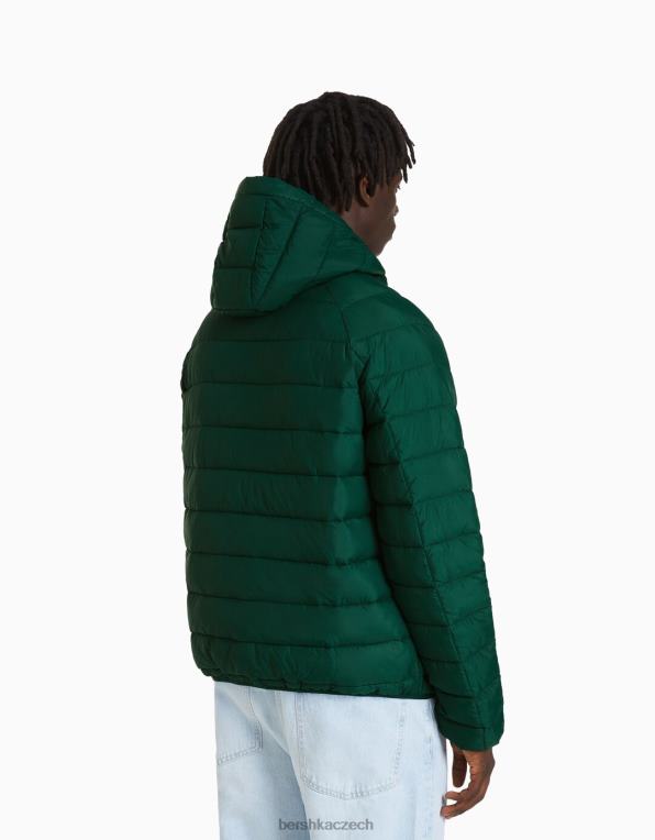 muži Bershka lehká nafukovací bunda P88443063 oblečení zelená