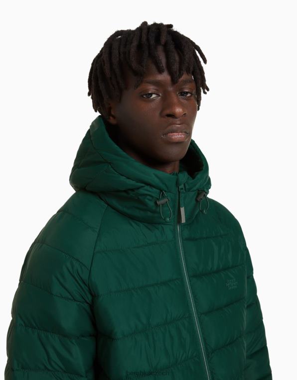 muži Bershka lehká nafukovací bunda P88443063 oblečení zelená
