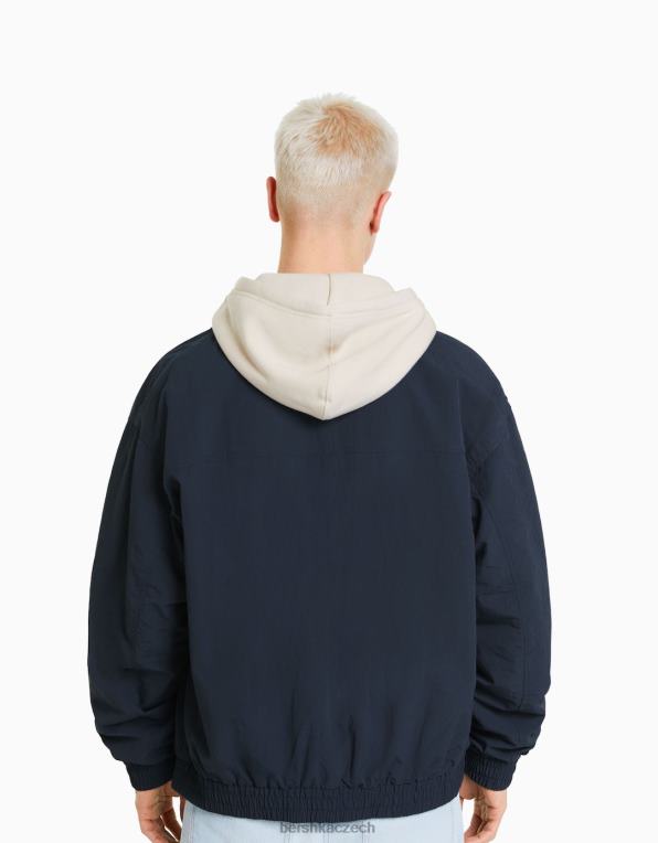 muži Bershka lehká nylonová bunda P88443085 oblečení námořnictvo