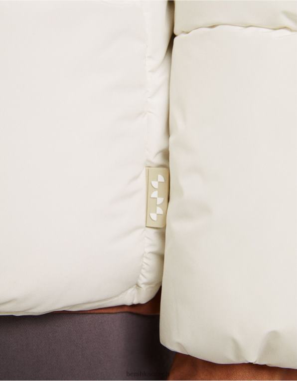 muži Bershka nafukovací bunda s kapucí P88443087 oblečení bílý