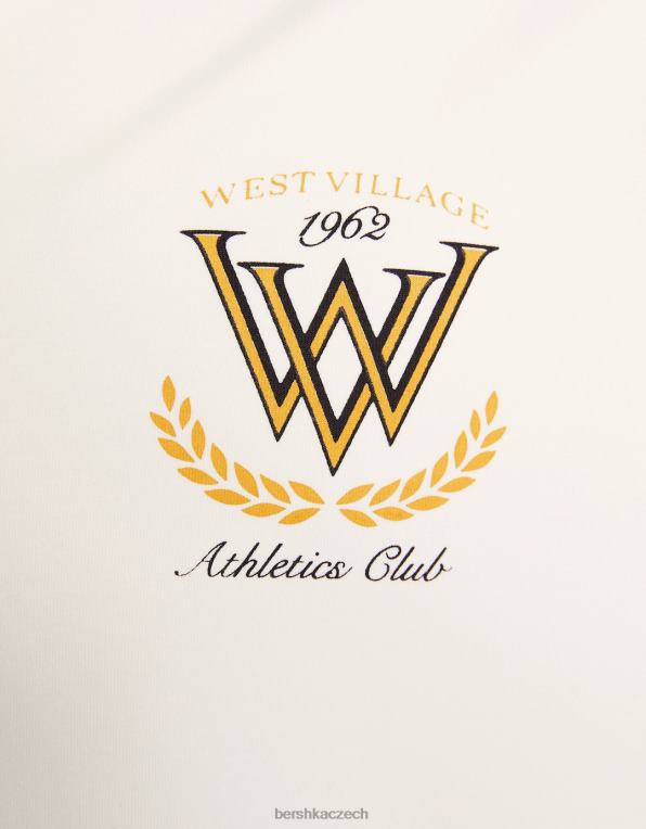 muži Bershka košile s krátkým rukávem a žebrovaným límečkem P88442940 oblečení bílý