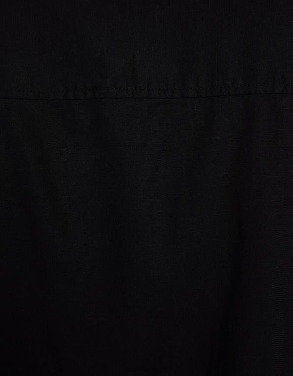 muži Bershka rustikální košile uvolněného střihu s krátkým rukávem P88442945 oblečení Černá