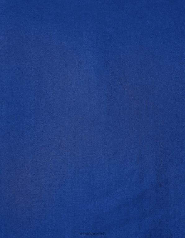 muži Bershka splývavá košile s krátkým rukávem P88442920 oblečení modrý