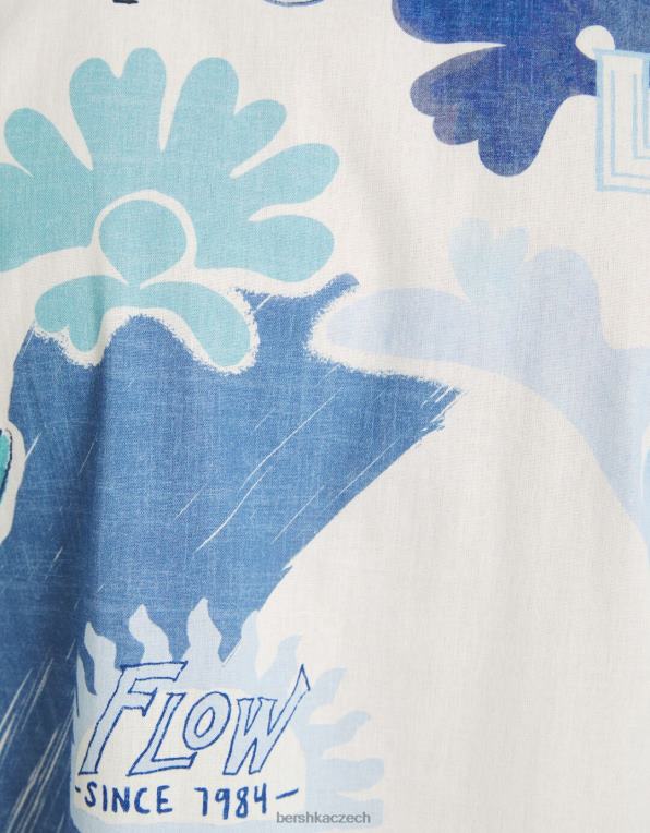 muži Bershka triko s krátkým rukávem s potiskem P88442910 oblečení světle modrá