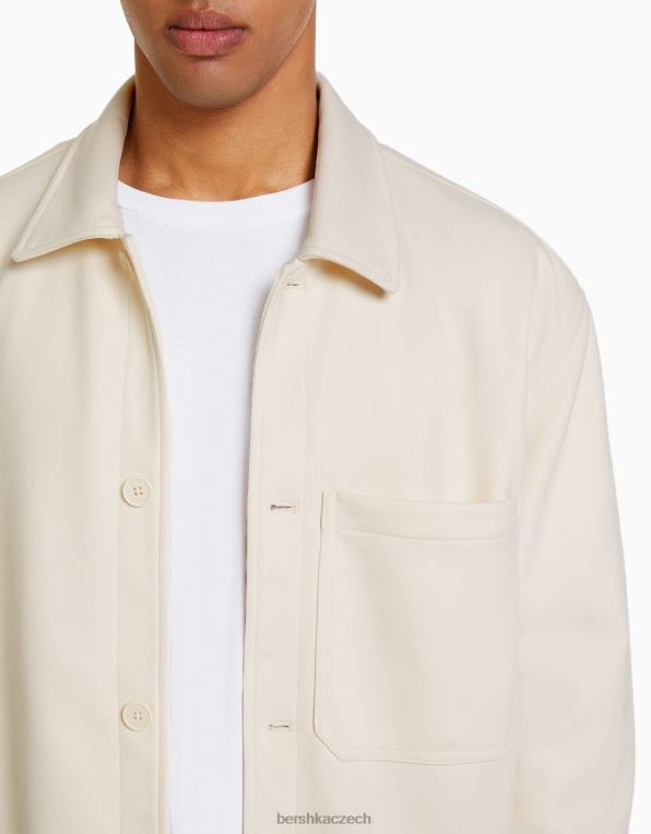 muži Bershka triko z umělého semiše P88442939 oblečení bílý