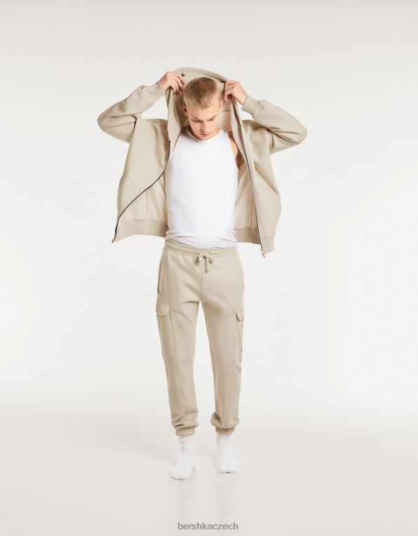 muži Bershka mikina na zip P88442991 oblečení kámen